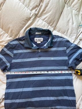 Original Penguin Blue & Light Blue Striped Polo Shirt